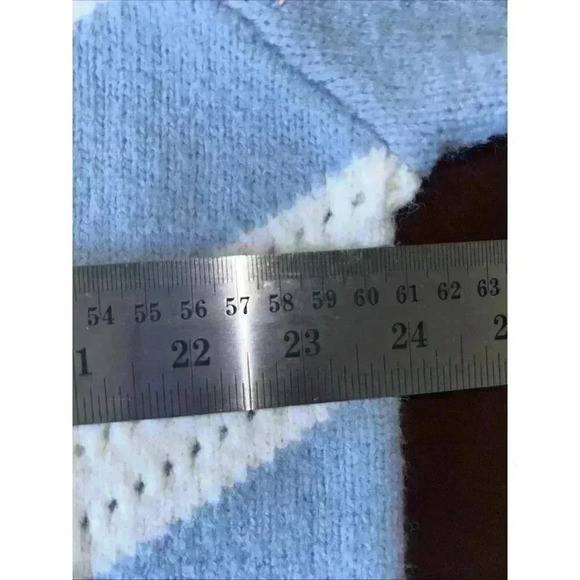 FRNCH From Paris Oversized Knitted Blue White Cardigan Size Small Medium - Picture 5 of 8